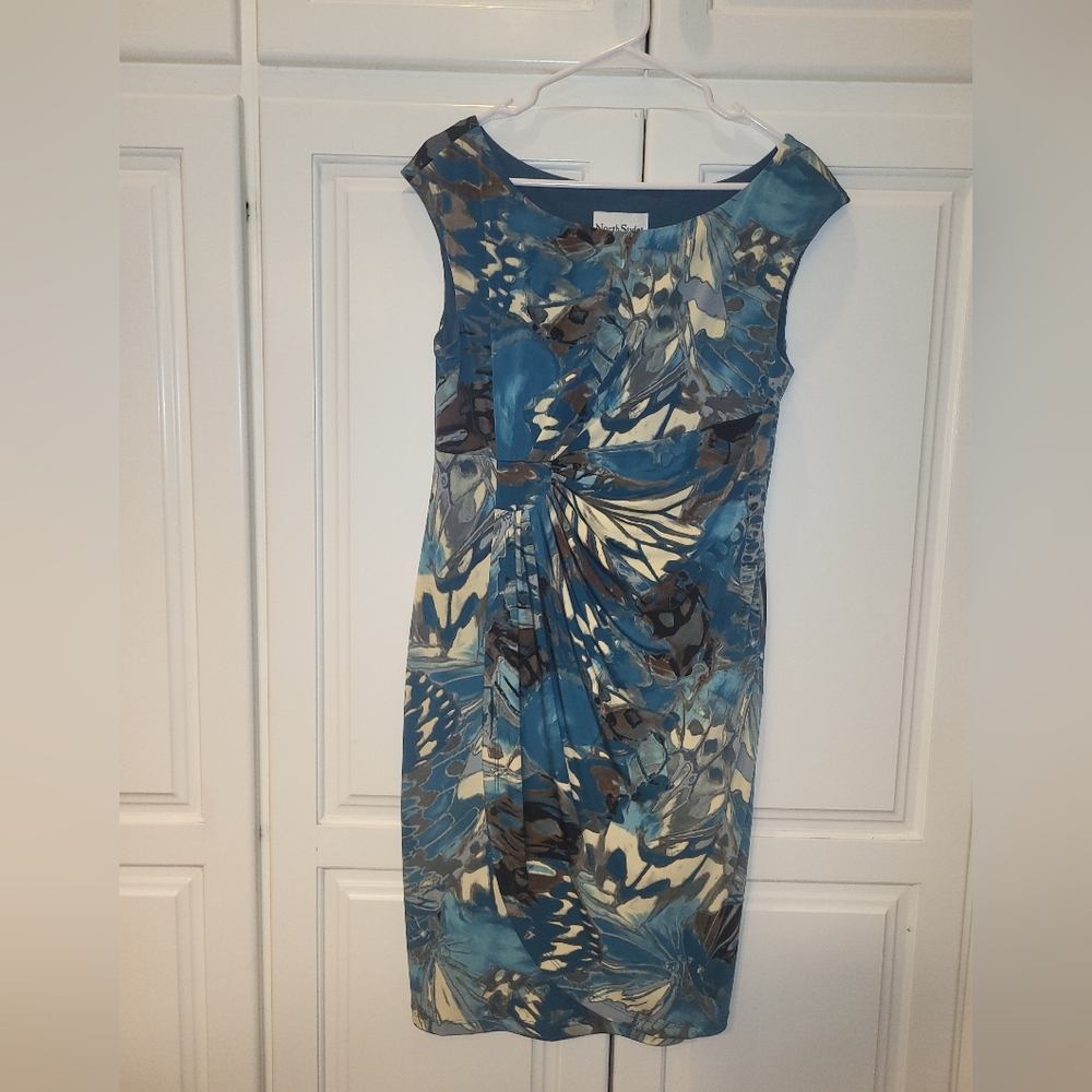 EUC NorthStyle Elegant Teal Patterned Dress